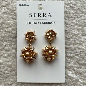 Serra Holiday Bow Pierced Earrings